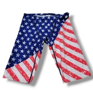 TYR Shorts Size 32 W26"L12.5" TYR Jammer Swim Jammer Star Spangled Allover Print